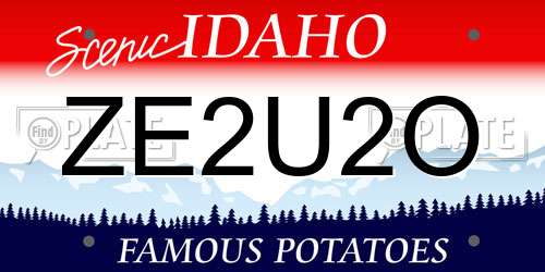 ZE2U2O Idaho License Plate
