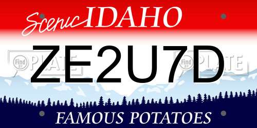 ZE2U7D Idaho License Plate