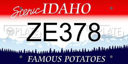 ZE378 Idaho License Plate