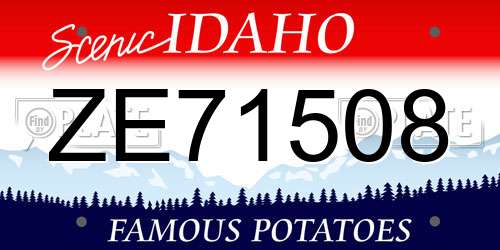 ZE71508 Idaho License Plate