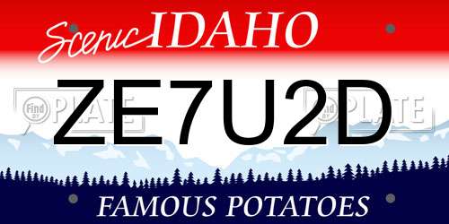 ZE7U2D Idaho License Plate