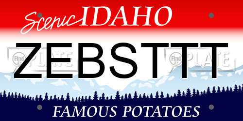ZEBSTTT Idaho License Plate