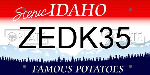 ZEDK35 Idaho License Plate