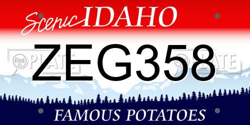 ZEG358 Idaho License Plate