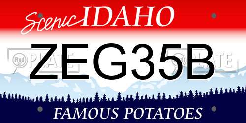ZEG35B Idaho License Plate