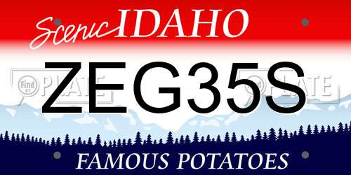 ZEG35S Idaho License Plate