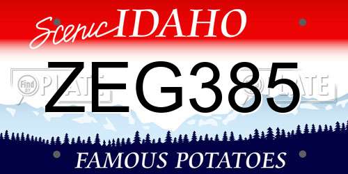 ZEG385 Idaho License Plate