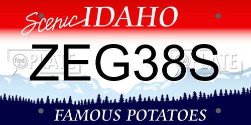 ZEG38S Idaho License Plate