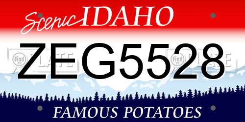 ZEG5528 Idaho License Plate