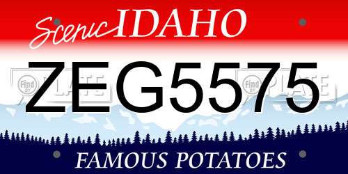 ZEG5575 Idaho License Plate