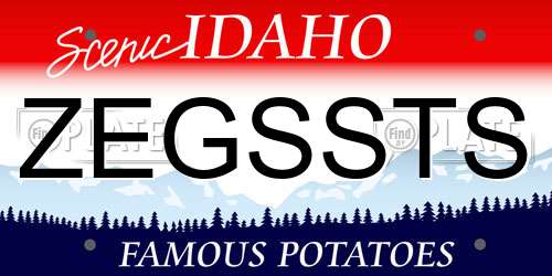 ZEGSSTS Idaho License Plate