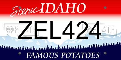 ZEL424 Idaho License Plate