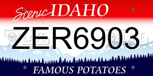 ZER6903 Idaho License Plate