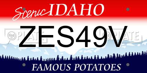 ZES49V Idaho License Plate