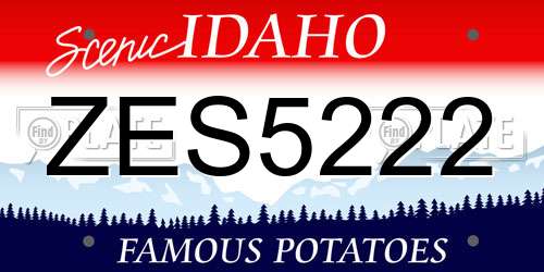 ZES5222 Idaho License Plate