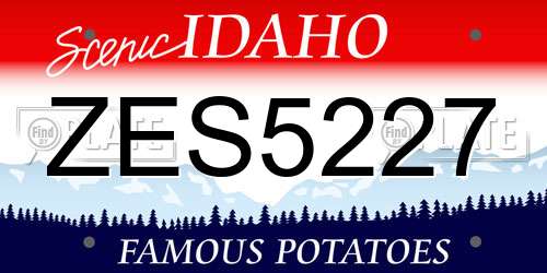 ZES5227 Idaho License Plate
