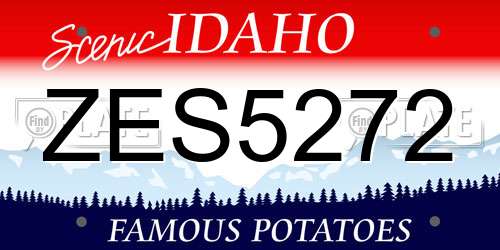 ZES5272 Idaho License Plate