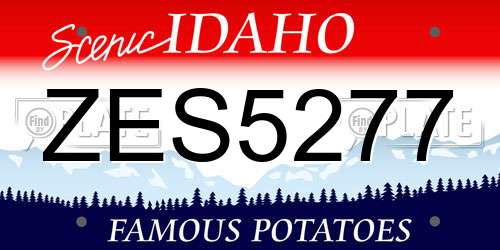 ZES5277 Idaho License Plate