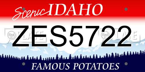 ZES5722 Idaho License Plate