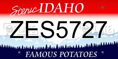 ZES5727 Idaho License Plate