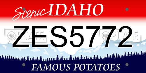 ZES5772 Idaho License Plate