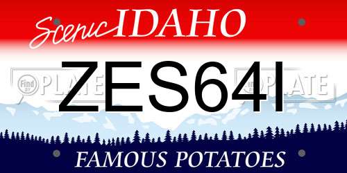 ZES64I Idaho License Plate