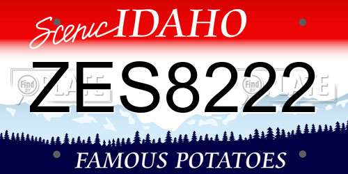 ZES8222 Idaho License Plate