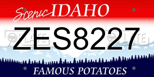 ZES8227 Idaho License Plate