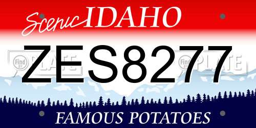 ZES8277 Idaho License Plate