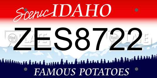 ZES8722 Idaho License Plate