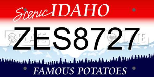 ZES8727 Idaho License Plate