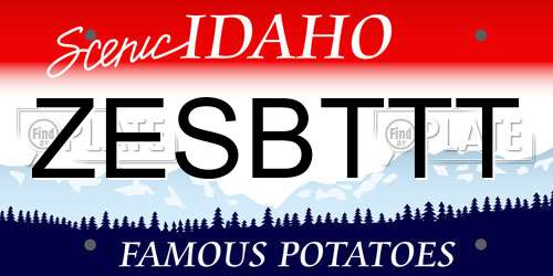 ZESBTTT Idaho License Plate