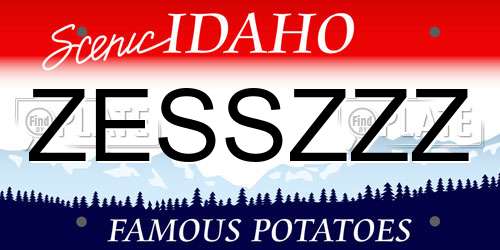 ZESSZZZ Idaho License Plate
