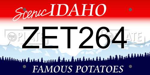 ZET264 Idaho License Plate