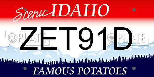 ZET91D Idaho License Plate