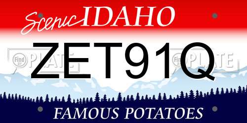 ZET91Q Idaho License Plate