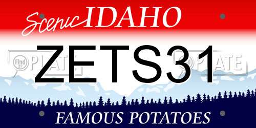 ZETS31 Idaho License Plate