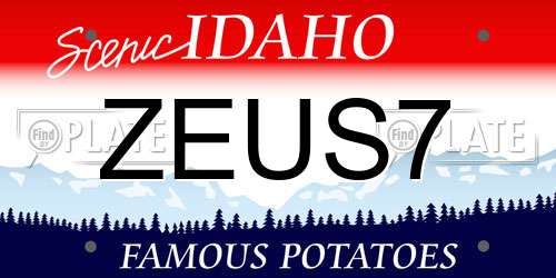 ZEUS7 Idaho License Plate