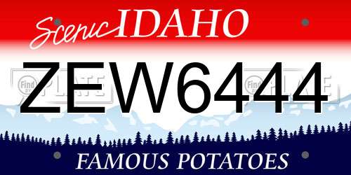 ZEW6444 Idaho License Plate