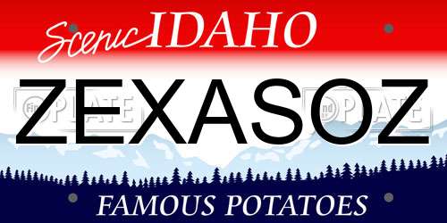 ZEXASOZ Idaho License Plate