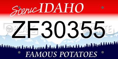 ZF30355 Idaho License Plate