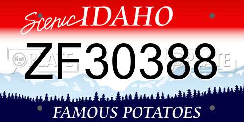 ZF30388 Idaho License Plate