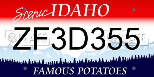 ZF3D355 Idaho License Plate