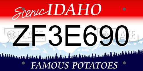 ZF3E690 Idaho License Plate