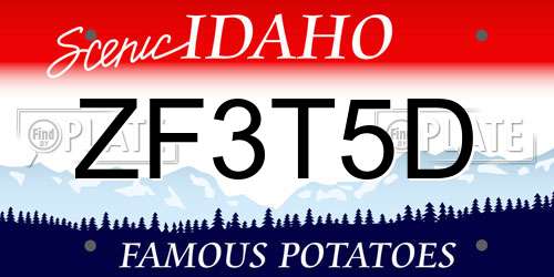 ZF3T5D Idaho License Plate