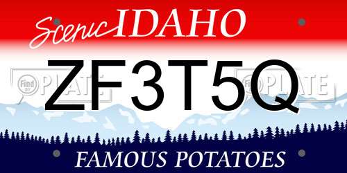 ZF3T5Q Idaho License Plate