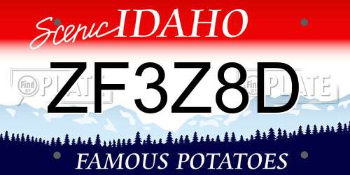 ZF3Z8D Idaho License Plate