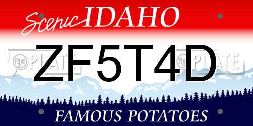 ZF5T4D Idaho License Plate