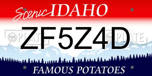 ZF5Z4D Idaho License Plate