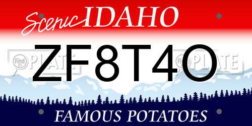 ZF8T4O Idaho License Plate